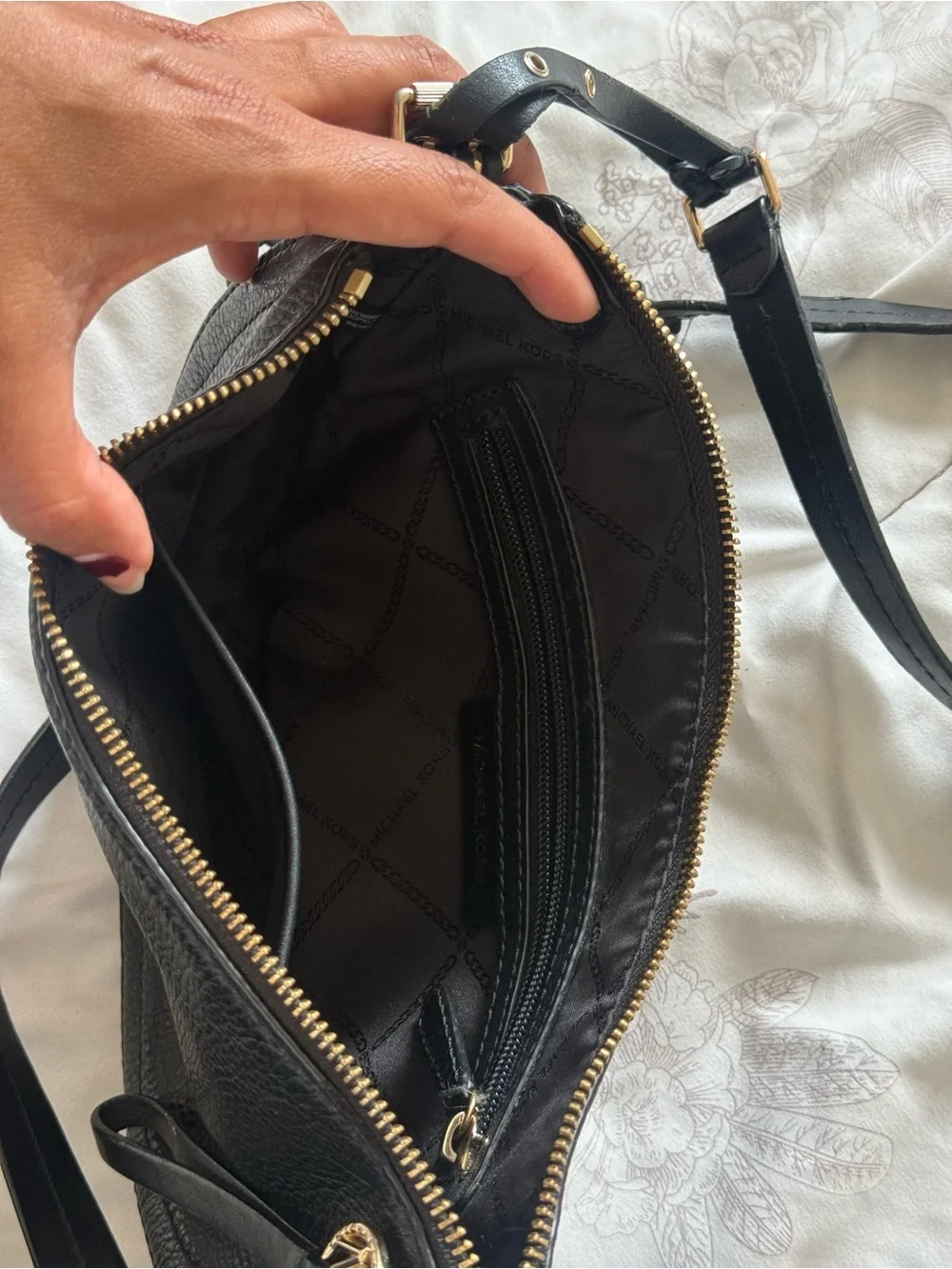 Michael Kors | Camden black pebbled messenger bag
